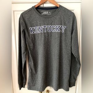 Kentucky Mens Long Sleeve Shirt Gray Blue. Size S. authentic team apparel.